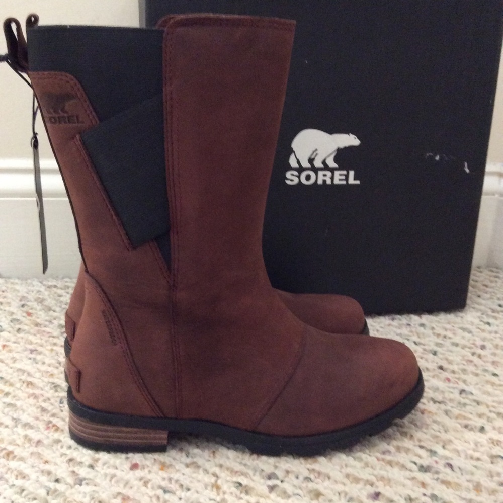 🆕 SOREL brown leather waterproof boots- size 6.5 - Picture 2 of 8
